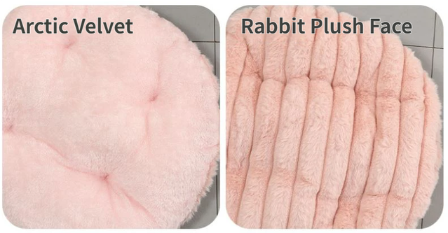 Pink Plush Round Pet Bed with Gap Entry & Removable Cushion S Size - Thickened Warm Anti Slip Cats and Dogs Donut Nest for All Seasons, Cozy and Soft Sleeping Bed for Home Use, M Size 50*50*15CM