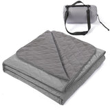 200 x 140cm Grey Large Double Layer Waterproof Thick Fleece Camping Blanket Picnic Mat, Portable Travel Ground Mat with Shoulder Carry Bag for Hiking Travel Indoor Outdoor Use