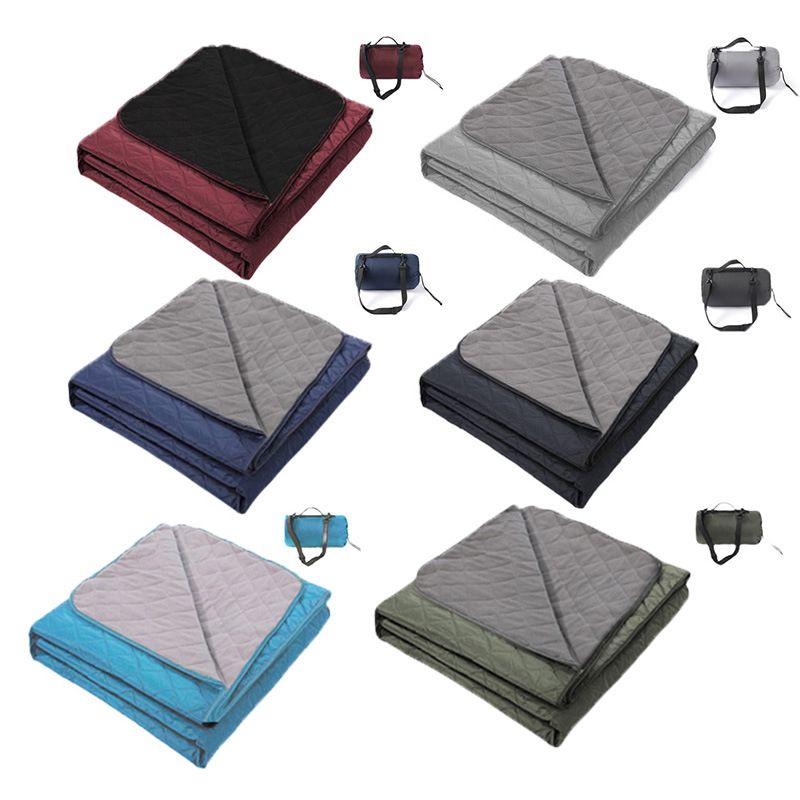 200 x 140cm Wine Red Large Double Layer Waterproof Thick Fleece Camping Blanket Picnic Mat, Portable Travel Ground Mat with Shoulder Carry Bag for Hiking Travel Indoor Outdoor Use
