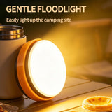 LY20 Black and Yellow Compact Solar Camping Lantern for Home Travel Use, Outdoor LED Emergency Tent Lamp and Hanging Light - 4 Lighting Modes and 3 Levels Brightness Adjustment, LED Power Display, Solar & USB-C Dual Charging (2 Pack) - Side View