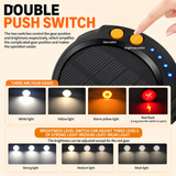 LY20 Black and Yellow Compact Solar Camping Lantern for Home Travel Use, Outdoor LED Emergency Tent Lamp and Hanging Light - 4 Lighting Modes and 3 Levels Brightness Adjustment, LED Power Display, Solar & USB-C Dual Charging (2 Pack) - Top-Down View