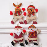 4-Piece Christmas Hanging Plush Ornaments Set - Classic Santa Claus, Snowman, Reindeer & Bear Tree Decor, Christmas in July, Winter Christmas, Yulefest, Secret Santa Gift