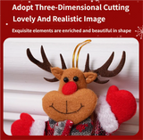 4-Piece Christmas Hanging Plush Ornaments Set - Classic Santa Claus, Snowman, Reindeer & Bear Tree Decor, Christmas in July, Winter Christmas, Yulefest, Secret Santa Gift