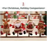 4-Piece Christmas Hanging Plush Ornaments Set - Bright Santa Claus, Snowman, Reindeer & Bear Tree Decor, Christmas in July, Winter Christmas, Yulefest, Secret Santa Gift