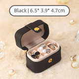 White Waterproof PU Leather Jewelry Travel Case, Portable Mini Jewelry Organizer Box for Rings Earrings Necklaces
