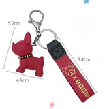 Khaki Cute Resin French Bulldog Keychain Pendant for Backpacks and Keys – Trendy Frenchie Dog Bag Hanging Ornament, Stylish Accessory Solution for Local Trendsetters