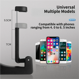 4 Pack Red Car Headrest Hook with Phone Holder for Purses Bags and 4-6.5 Inch Smartphones, Universal 360 Rotation Back Seat Storage Hook and Mobile Stand