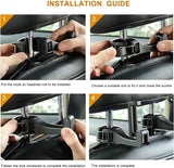 4 Pack Red Car Headrest Hook with Phone Holder for Purses Bags and 4-6.5 Inch Smartphones, Universal 360 Rotation Back Seat Storage Hook and Mobile Stand - Close-Up Angle