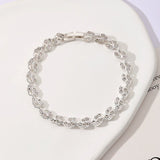 3 Pack Silver Gold and Rose Gold Women's Crystal Leaf Bracelets with Gift Box – Elegant Rhinestone Alloy Link Bracelet, Minimalist Fashion Jewelry Gift for Women