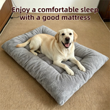 90 x 45CM Large Plush Pet Bed Mat for Dogs & Cats – Light Grey Double-Sided Soft Cushion, Breathable Moisture-Resistant Sleeping Pad for Small, Medium & Large Pets - Front View