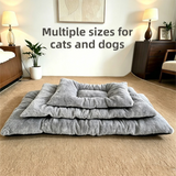 90 x 45CM Large Plush Pet Bed Mat for Dogs & Cats – Light Grey Double-Sided Soft Cushion, Breathable Moisture-Resistant Sleeping Pad for Small, Medium & Large Pets - Side View