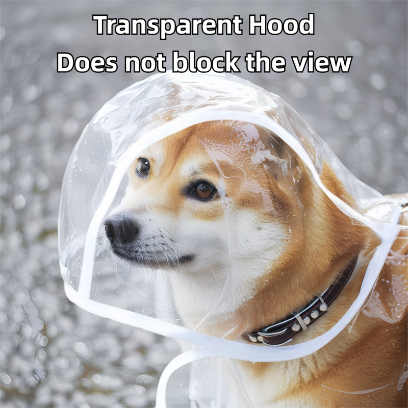 3 Piece Rainy Day Pet Care Set - 3XL Size Waterproof Dog Hooded EVA Transparent Raincoat with Full-Coverage Poncho Design Adjustable Snaps and Leash Access, Free High Absorbency Quick Dry 30 × 30cm Towel and 140 × 70cm Large Bath Towel for Small Medium La