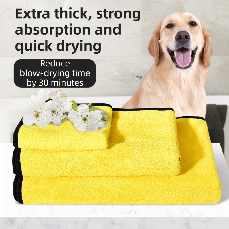 3 Piece Rainy Day Pet Care Set - 8XL Size Waterproof Dog Hooded EVA Transparent Raincoat with Full-Coverage Poncho Design Adjustable Snaps and Leash Access, Free High Absorbency Quick Dry 30 × 30cm Towel and 140 × 70cm Large Bath Towel for Small Medium La