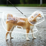 4XL Size Waterproof EVA Transparent Dog Hooded Raincoat and Pet Full-Coverage Poncho with Adjustable Snaps & Hidden Leash Opening, Quick-Drying and Easy to Clean for Small Medium Large Dogs