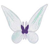 Purple Fairy Shimmering Butterfly Wings Costume with Elastic Shoulder Strap – Iridescent Translucent Angel Dress-Up Wings, Lightweight and Foldable for Girls, Princess Party, Halloween & Cosplay Accessory