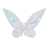 White Fairy Shimmering Butterfly Wings Costume with Elastic Shoulder Strap – Iridescent Translucent Angel Dress-Up Wings, Lightweight and Foldable for Girls, Princess Party, Halloween & Cosplay Accessory