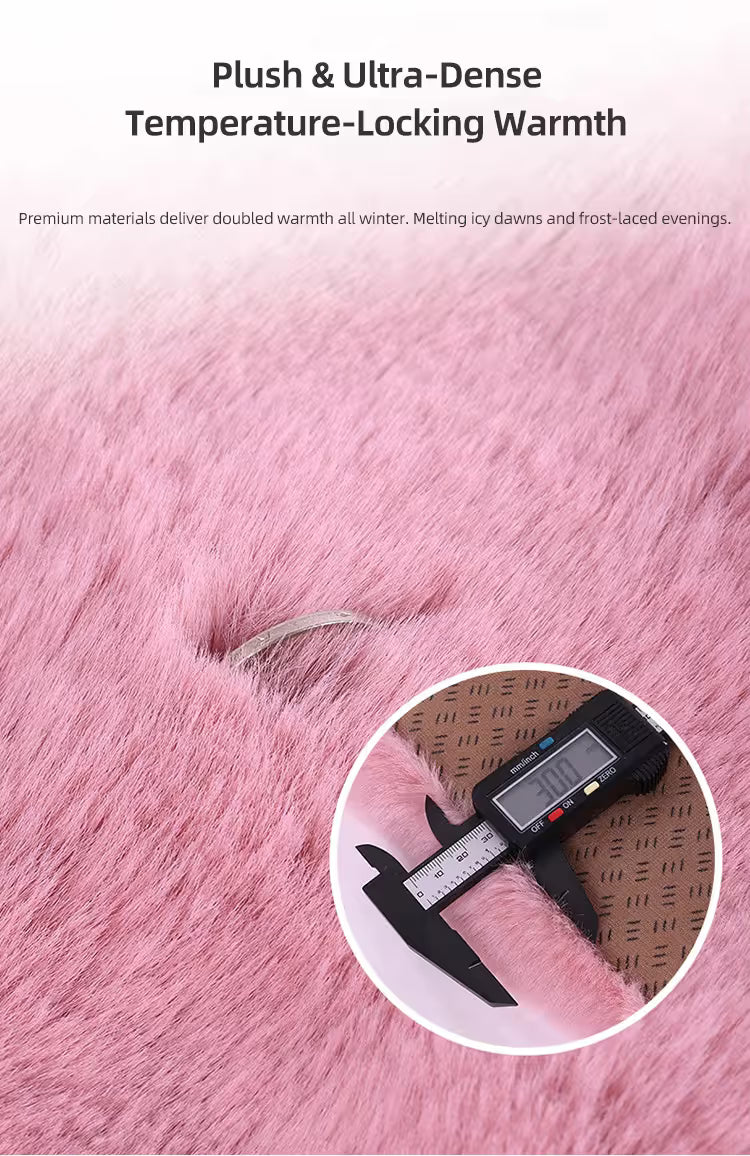 2-Piece Winter Warm Non-Slip Car Interior Comfort Combo with Green Soft Bubble Fleece 3D Fluffy Car Seat Cushion and Black Plush Steering Wheel Cover, Universal Dia 38CM