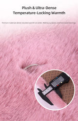 2-Piece Winter Warm Non-Slip Car Interior Comfort Combo with Green Soft Bubble Fleece 3D Fluffy Car Seat Cushion and Black Plush Steering Wheel Cover, Universal Dia 38CM
