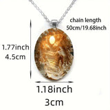 3D Nativity Scene Black Pendant Necklace & Keyring Set with Gift Box – Christmas Glass Cabochon & Alloy Jewellery Combo for Men and Women - Top-Down View