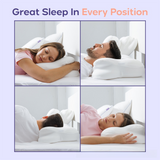 Pink Cloud Memory Foam Cervical Support Pillow Core and Cover (71 x 38 x 13CM) – Ergonomic Neck Orthopedic Contour Pillow for Side Back & Stomach Sleepers, Deep Sleeping and Pressure Relieving - 45-Degree Angle