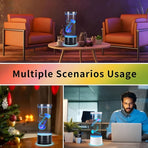USB-C Powered Bionic Jellyfish LED Night Light with Dual Mode Touch Control and Black Glowing Base, 7 Color Gradient Ambient Table Lamp for Bedroom Living Room Office & Gifts