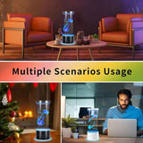 USB-C Powered Bionic Jellyfish LED Night Light with Dual Mode Touch Control and White Glowing Base, 7 Color Gradient Ambient Table Lamp for Bedroom Living Room Office & Gifts - Top-Down View