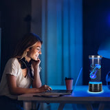 USB-C Powered Bionic Jellyfish LED Night Light with Dual Mode Touch Control and White Glowing Base, 7 Color Gradient Ambient Table Lamp for Bedroom Living Room Office & Gifts - 45-Degree Angle
