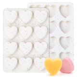 12 Cavity Heart Shaped Silicone Nonstick Easy Release Baking Molds(2PCS) - Food Grade Heart Chocolate Mousse Cake Baking Tray for Dessert Candy Jelly