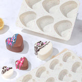48 Cavity Heart Shaped Silicone Nonstick Easy Release Baking Molds(2PCS) - Food Grade Heart Chocolate Mousse Cake Baking Tray for Dessert Candy Jelly - Top-Down View