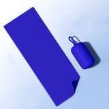 Dark blue Cooling Towel with Silicone Case - Quick Dry Ice Towel for Sports, Gym, Running, Hiking, Breathable Microfiber Fabric with Instant Cooling Effect, Portable Lightweight Design