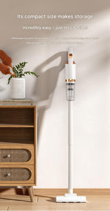 White Cordless Handheld Vacuum Cleaner - 8500Pa Powerful Suction, 700mL Dust Cup, USB Rechargeable with 2000mAh Battery, 3 Brush Heads, 2 Extension Rods, Lightweight Stick Vacuum for Home, Car, Pet Hair, Carpet and Hardwood Floor Cleaning - Extra Image