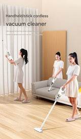 Green Cordless Handheld Vacuum Cleaner - 8500Pa Powerful Suction, 700mL Dust Cup, USB Rechargeable with 2000mAh Battery, 3 Brush Heads, 2 Extension Rods, Lightweight Stick Vacuum for Home, Car, Pet Hair, Carpet and Hardwood Floor Cleaning - Top-Down View