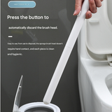 Beige Disposable Toilet Brush with Wall Mount Holder set - No Touch Replacement System, 360 Degree Rotating Head with Built-in Cleaning Solution, Space Saving Bathroom Cleaner for Homes
