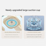 1 pack Milky white Suction Cup Mop and Broom Holder Wall Mount - No Drill Adhesive Hook for Bathroom, Kitchen and Laundry, Strong Hold Reusable Storage Organiser for Cleaning Tools - Rear View