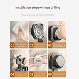 3 pack Grey Suction Cup Mop and Broom Holder Wall Mount - No Drill Adhesive Hook for Bathroom, Kitchen and Laundry, Strong Hold Reusable Storage Organiser for Cleaning Tools - Extra Image