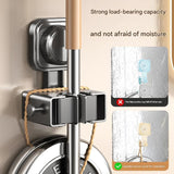 4 pack Milky white Suction Cup Mop and Broom Holder Wall Mount - No Drill Adhesive Hook for Bathroom, Kitchen and Laundry, Strong Hold Reusable Storage Organiser for Cleaning Tools