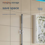 Grey Floor Scrub Brush with V-Shaped Bristles - 360 Degree Rotating Long Handle Gap Cleaner for Bathroom Tiles, Grout and Corners, Heavy Duty Scraper and Brush Combo for  Homes