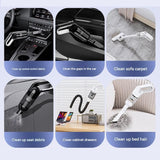 Cordless Handheld Vacuum Cleaner set -  USB Rechargeable Portable Car Vacuum with Detachable Nozzle, Lightweight Dust Buster for Car Interior, Home, Office and Pet Hair - 45-Degree Angle