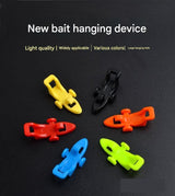 4-piece Fishing Rod Hook Keeper Set - Car Shaped Lure Holder, ABS Plastic Bait Clip with Rubber Rings, Portable Tackle Accessory for Surf Fishing and Lure Fishing - Side View