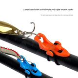 4-piece Fishing Rod Hook Keeper Set - Car Shaped Lure Holder, ABS Plastic Bait Clip with Rubber Rings, Portable Tackle Accessory for Surf Fishing and Lure Fishing - 45-Degree Angle