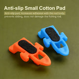 4-piece Fishing Rod Hook Keeper Set - Car Shaped Lure Holder, ABS Plastic Bait Clip with Rubber Rings, Portable Tackle Accessory for Surf Fishing and Lure Fishing - Close-Up Angle
