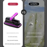 Purple Cordless Handheld Mite Removal Vacuum - UV Sanitising Light, High Suction, Auto Shut-Off Safety - Portable Cleaner for Bed, Sofa & Carpet - 45-Degree Angle