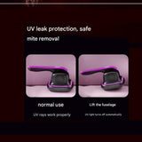 Purple Cordless Handheld Mite Removal Vacuum - UV Sanitising Light, High Suction, Auto Shut-Off Safety - Portable Cleaner for Bed, Sofa & Carpet - Rear View