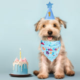 Pink Pet Birthday Bandana and Hat Set - Soft Cotton, Double-Sided Print, Adjustable Party Hat with Number - Cute Dog Birthday Accessories for Photo Props and Celebration