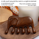 Luxury Orange Scarf Gift Set for Women - 70x70cm Belt Buckle Print Square Scarf with Elephant Comb, Stylish Neck Scarf & Hair Comb Set in Gift Box - Perfect Present for Birthday, Mother's Day, Anniversary - 45-Degree Angle