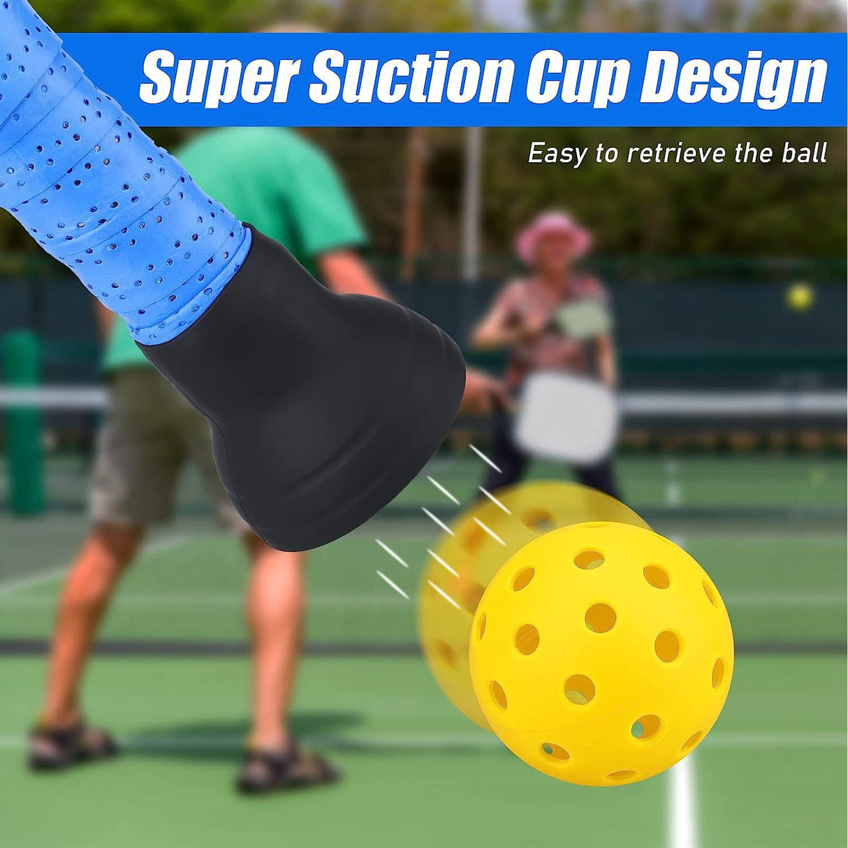 Black Silicone Pickleball Ball Retriever Attachment for Paddle Handle Easy Ball Pickup Training Accessory  No Bend Training Aid for Players