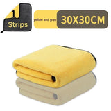 Yellow and Grey 30*30cm Pet  Paw-Wiping Towel- Thickened Coral Fleece Super Absorbent Quick Dry Bath Towel for Dogs and Cats, Non Shedding Grooming Wrap