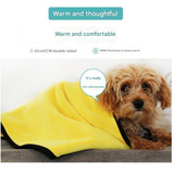 Yellow and Grey 30*30cm Pet  Paw-Wiping Towel- Thickened Coral Fleece Super Absorbent Quick Dry Bath Towel for Dogs and Cats, Non Shedding Grooming Wrap
