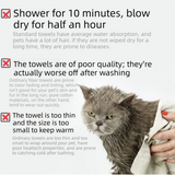 Yellow and Grey 30*30cm Pet  Bath Towel- Thickened Coral Fleece Super Absorbent Quick Dry Bath Towel for Dogs and Cats, Non Shedding Grooming Wrap