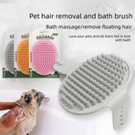 Orange Pet Bath Massage Brush Soft TPR Grooming Brush for Dogs and Cats Adjustable Hand Strap Deshedding Scrubber